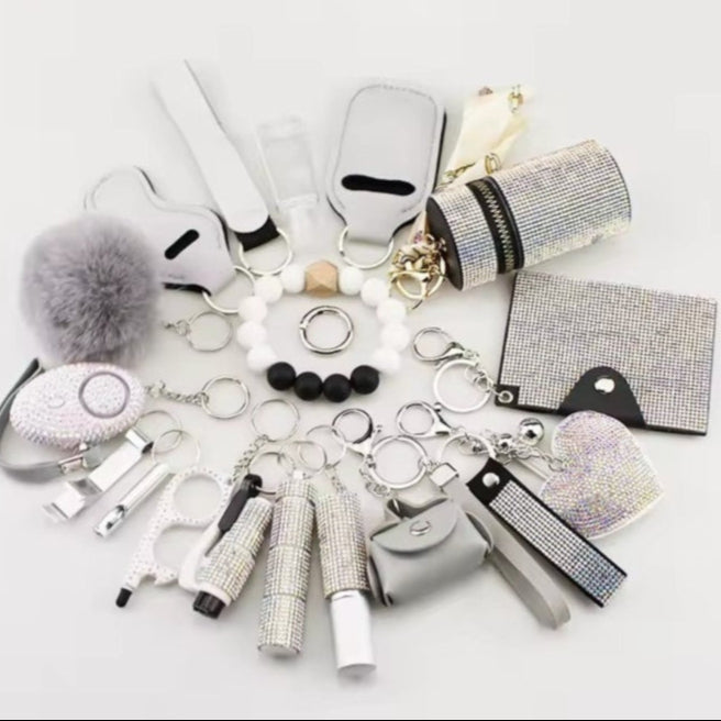Safety Keychain Set - Silver