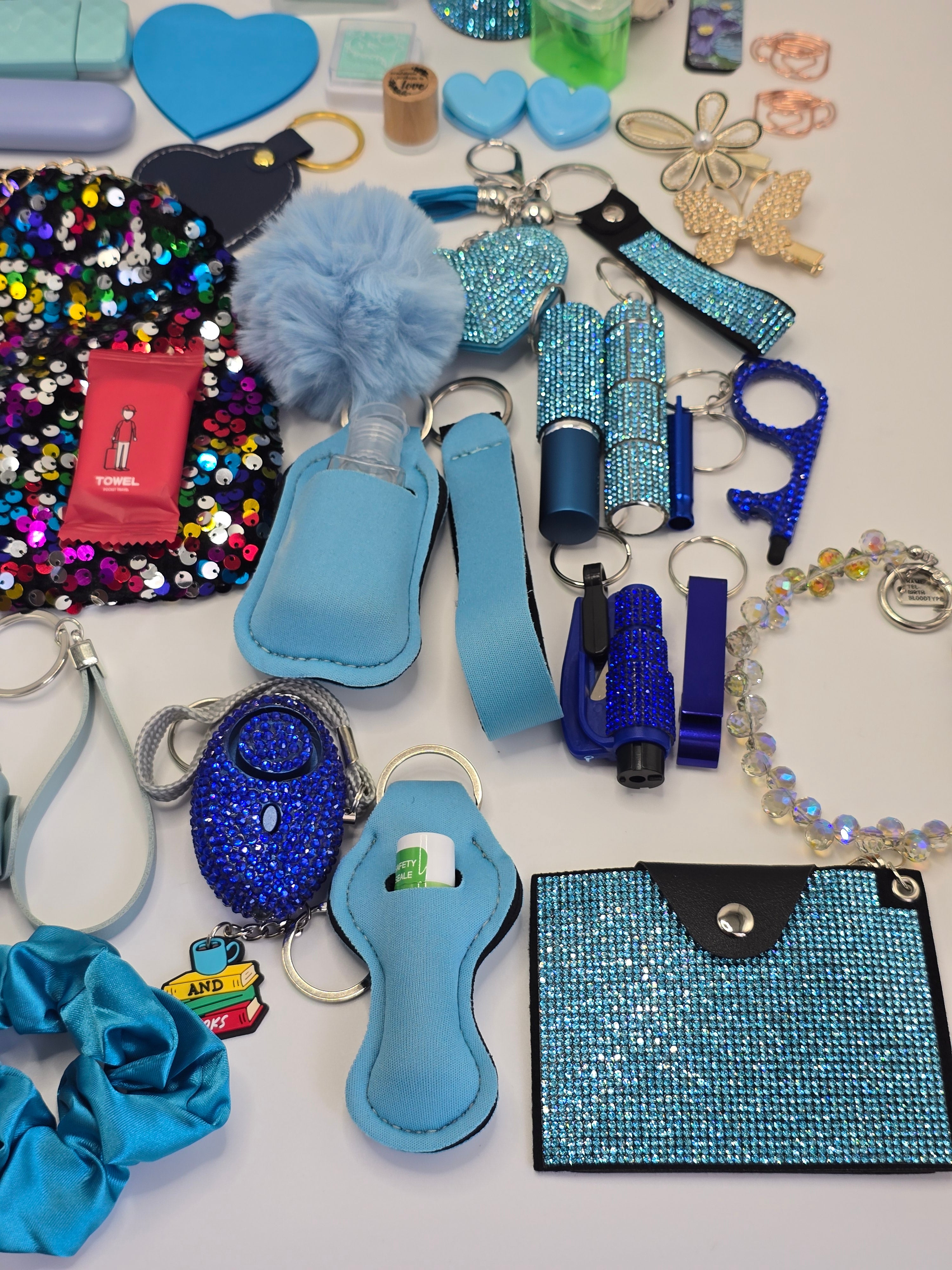 Safety Keychain Set - Blue