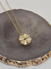 White Heart Pendant Necklace
