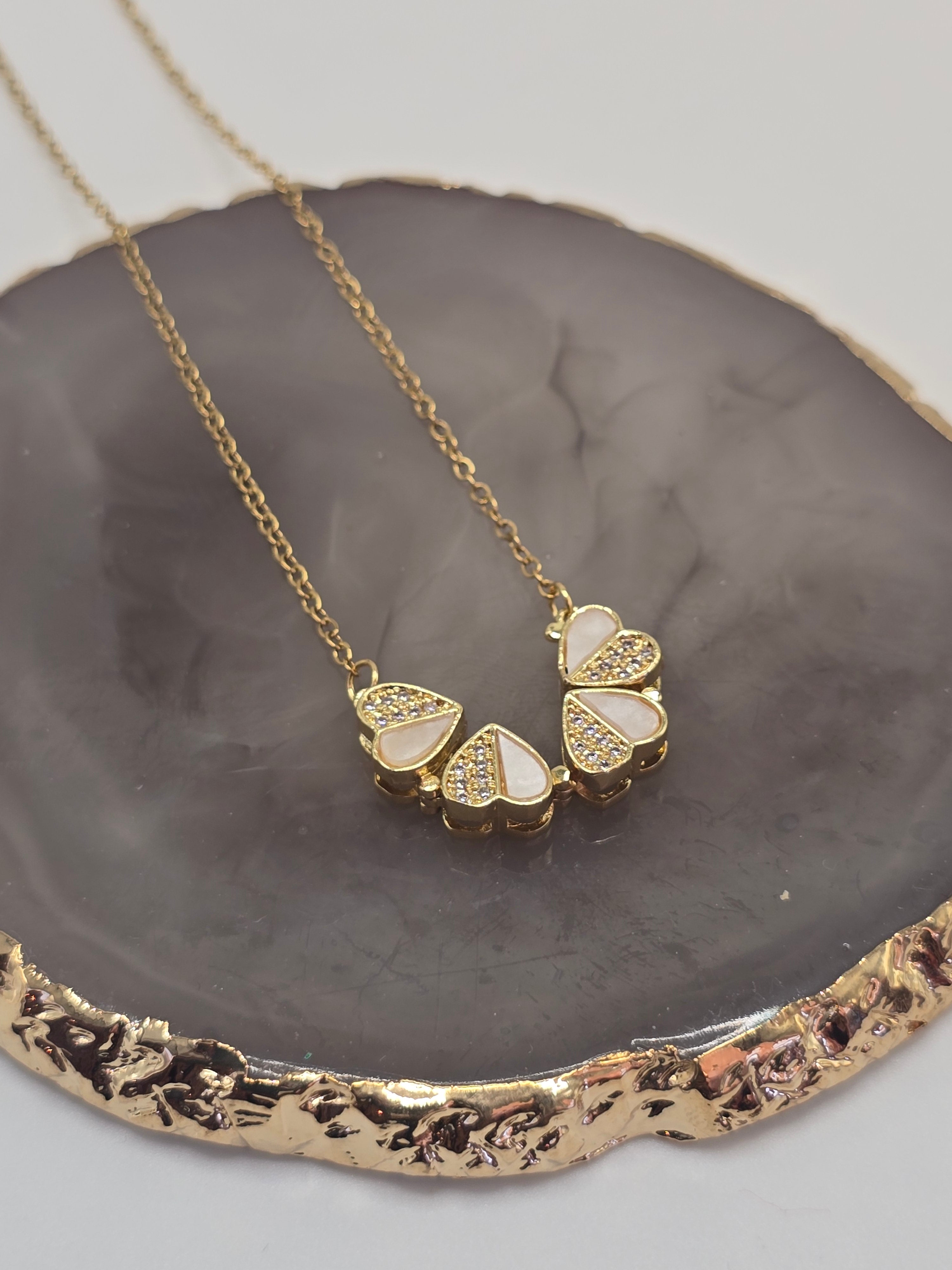White Heart Pendant Necklace