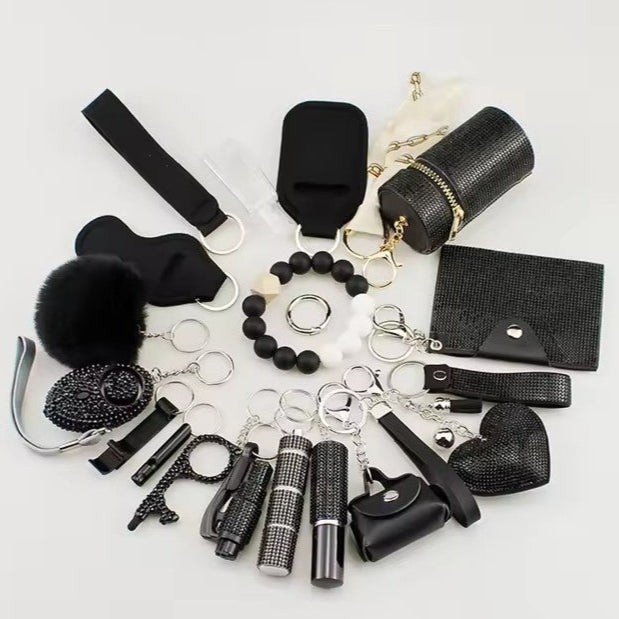 Safety Keychain Set - Black