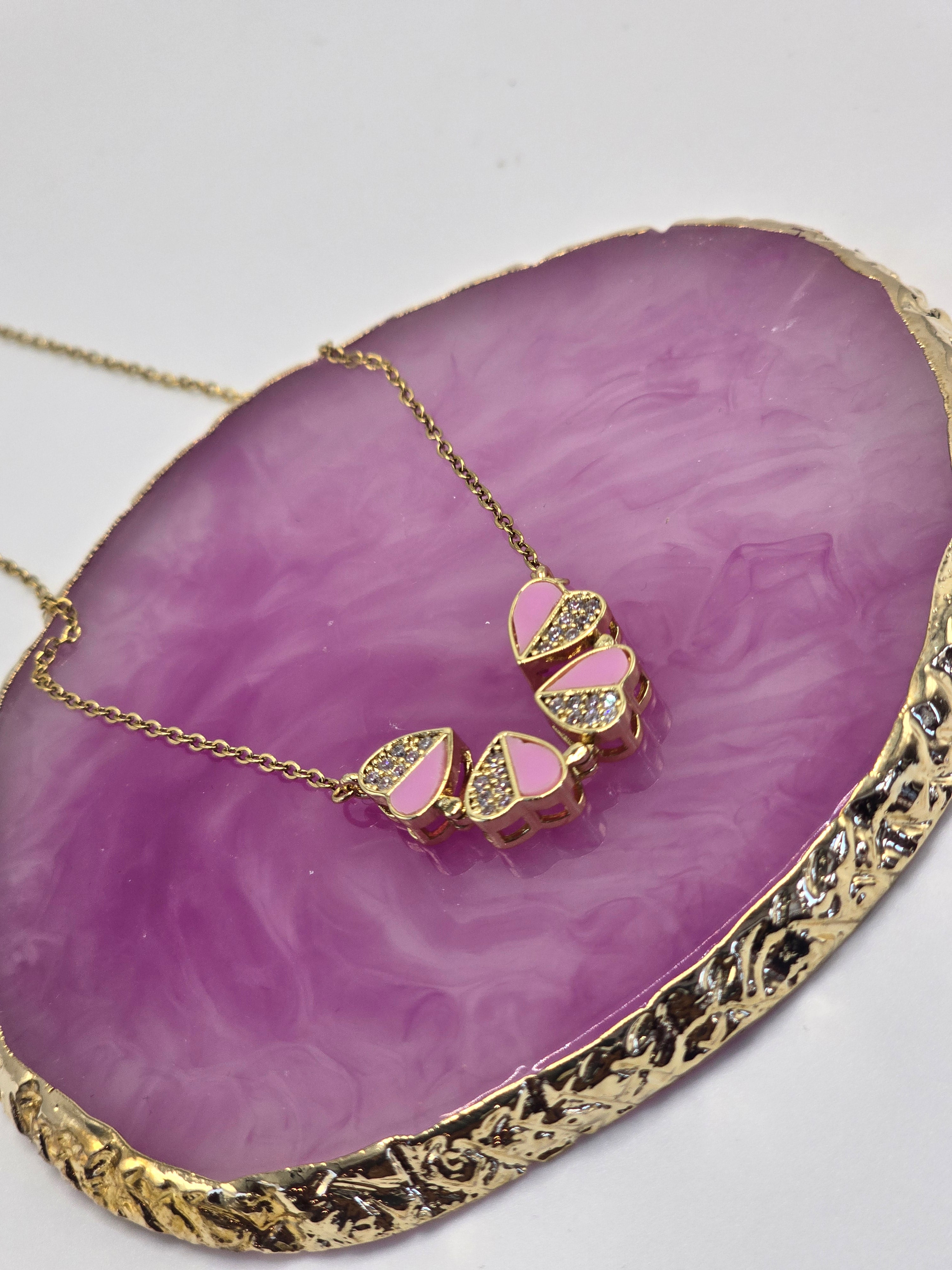 Pink Heart Pendant Necklace