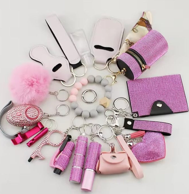 Safety Keychain Set - Pink