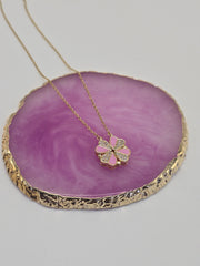 Pink Heart Pendant Necklace